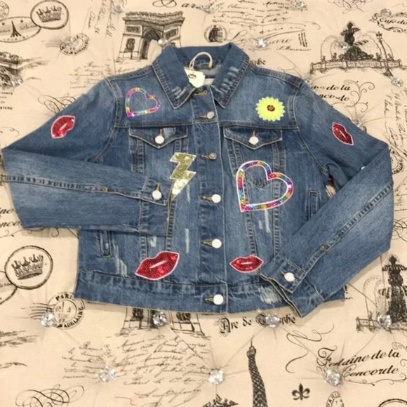 Bagatelle Embellished Oversized Denim Jacket - Picture 6 of 11